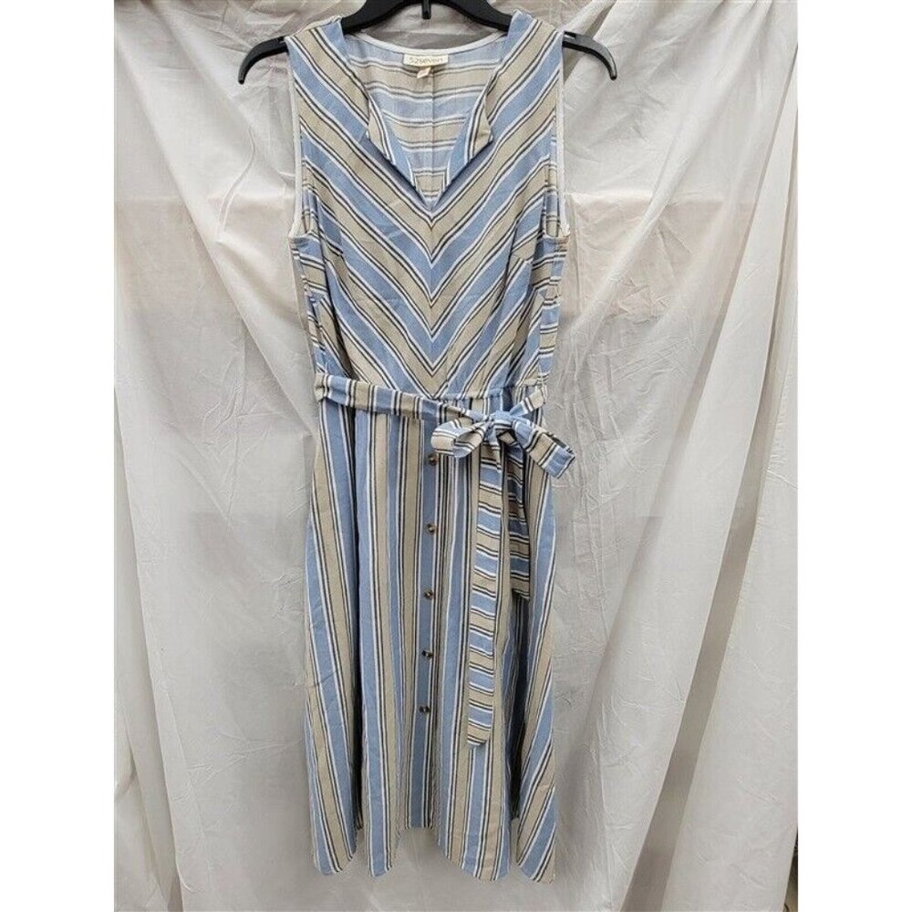 NWT 52 Seven 2x Wistful Stripe Preppy Sleeveless Dress 123195